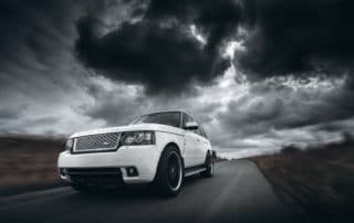 White car Land Rover Range Rover