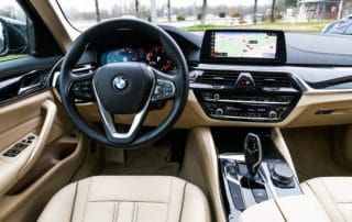 Interior of the luxury motor car BMW 520d